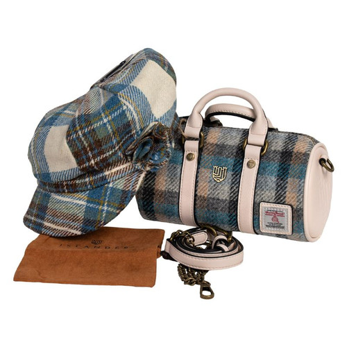 HI-Set-653 Handwoven Harris Tweed Duffel Bag Gift Set - Islander Tartan set of 2 ShamrockGift