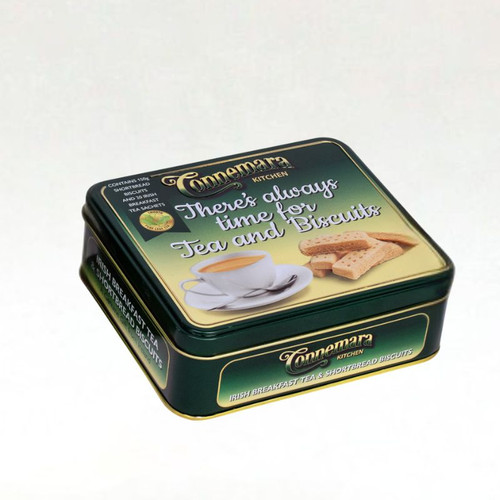 HI-Set-579 Tin of Breakfast Tea and Shortbread ShamrockGift.Com