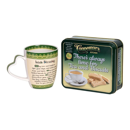 HI-Set-739 Irish Blessing Mug & Tin of Tea and Shotbread Afternoon Set of 2 ShamrockGift.com
