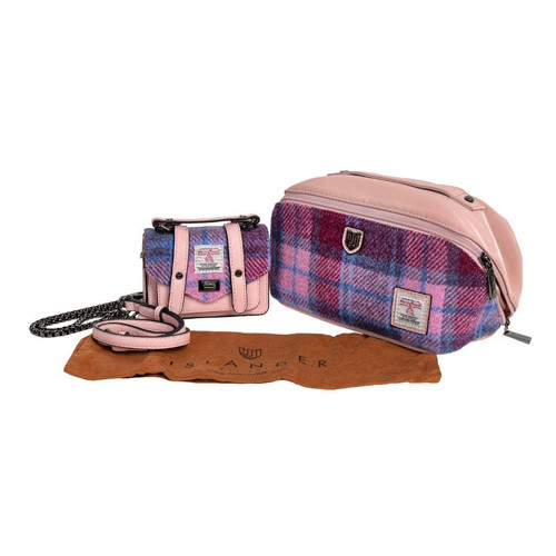 HI-Set-651 Islander Women's Mini Bag Bundle  Pink Tartan Set of The Wee Satchel & The Toiletry Bag ShamrockGift.com