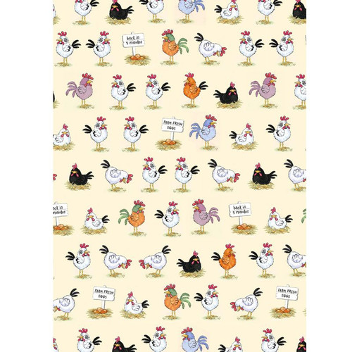 892C Whimsy Chickens Cotton Irish Kitchen Accessories Tea Towel StudioShamrockGift.com
