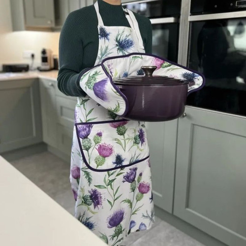 B0899CA Scottish Thistle Cotton Kitchen Accessories Apron Lifestyle ShamrockGift.com