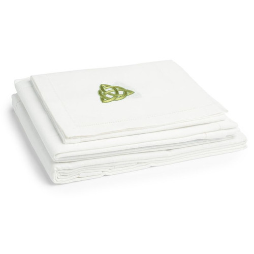 LLK Linen Look Golden Trinity Knot Embroidery Tablecloth ShamrockGift.com