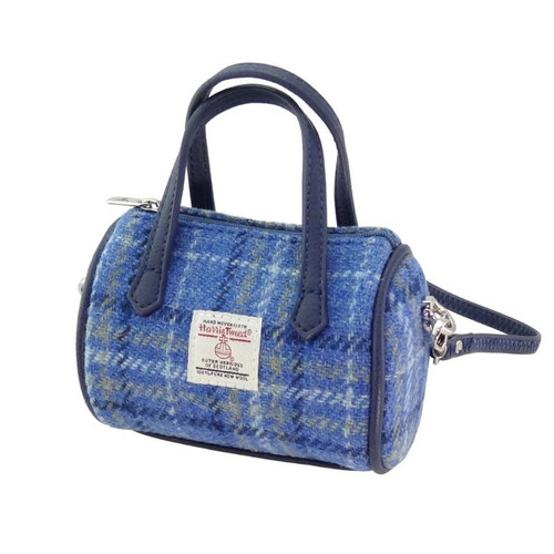 GA-LB1233-COL129-Ligh Blue Mini Harris Tweed Bowling Bag ShamrockGift.com