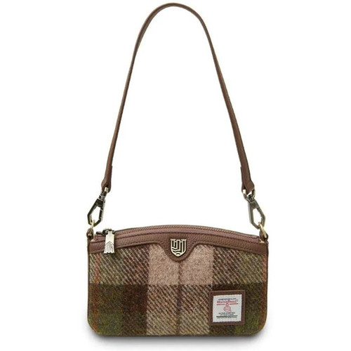 ISL-8300CHETTL00-Chestnut Tartan Islander Harris Tweed & Leather Bag ShamrockGift.com