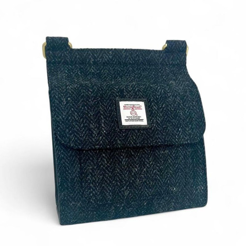 MCS-MAC2508-CHARCOAL Harris Tweed Scottish Satchel Bag studio ShamrockGift.com