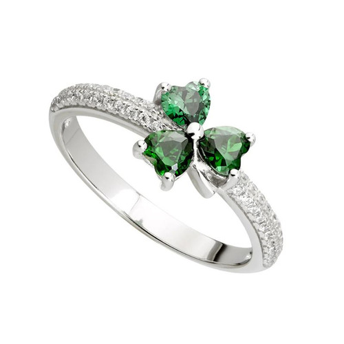 Solvar Sterling Silver Shamrock Ring Studio ShamrockGift.com