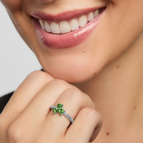 Solvar Sterling Silver Shamrock Ring Lifestyle ShamrockGift.com
