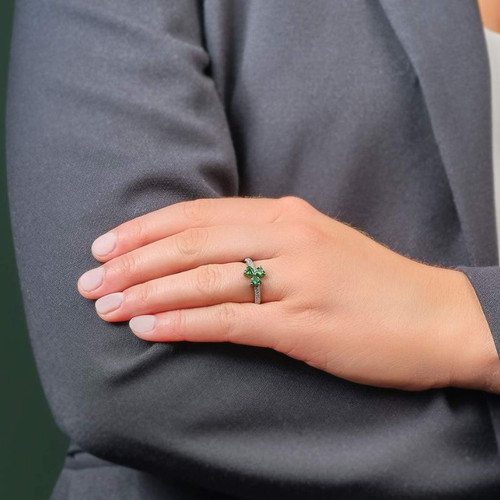 Solvar Sterling Silver Shamrock Ring ShamrockGift.com