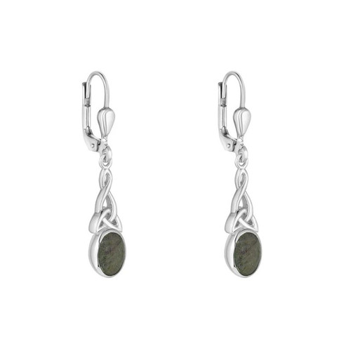 Women's Connemara Marble Triquetra Dangle Earrings studioShamrockGift.com