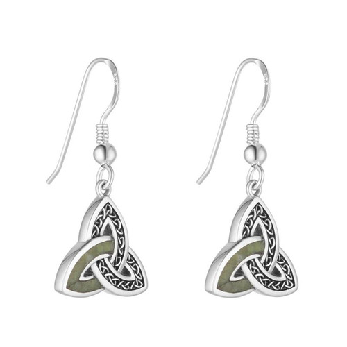 Irish Trinity Connemara Marble Jewelry Earrings Studio ShamrockGift.com