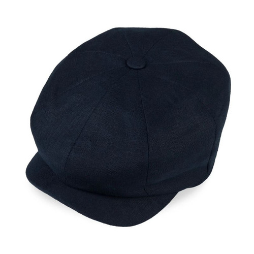 JPL-NVY-Navy Hanna Hats Men's Linen Newsboy Cap Studio ShamrockGift.com