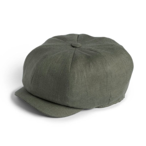 JPL-KKI-Khaki Hanna Hats Men's Linen Newsboy Cap ShamrockGift.com