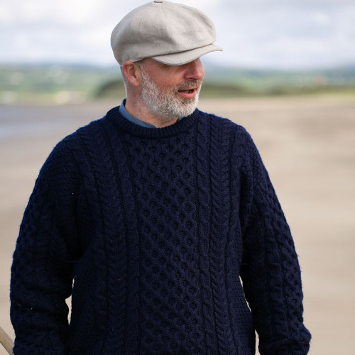 PL-NTL-Natural Hanna Hats Men's Linen Newsboy Cap ShamrockGift.com