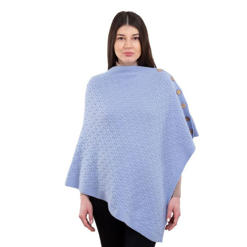 Luxurious Aran Knit Lambswool Poncho