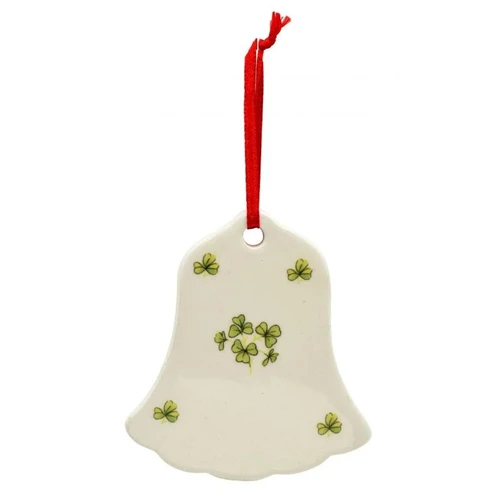 Irish Shamrock Bell Christmas Tree Ornament studio ShamrockGifts.com