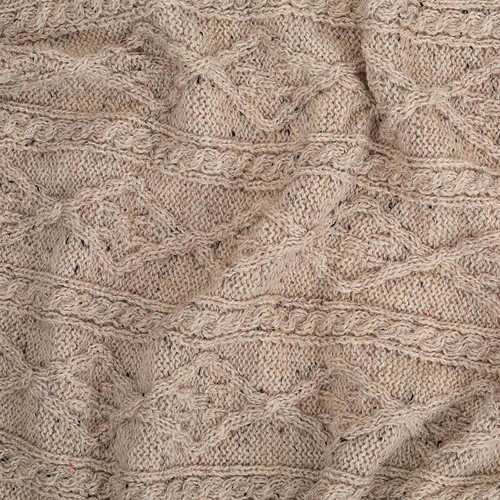 SAOL Irish Cable Wool Throw SA189 Brown ShamrockGift.com