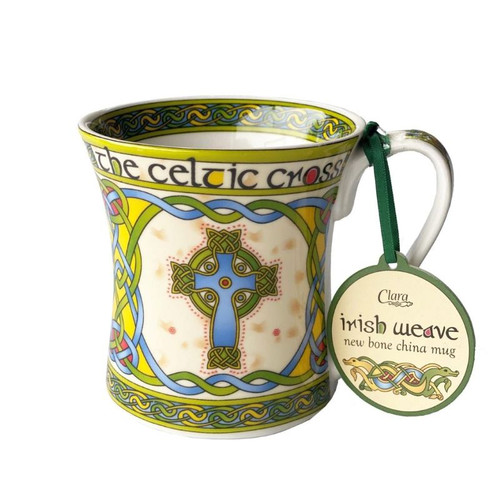 Royal Tara Irish Celtic High Cross Mug Close Up ShamrockGift.com