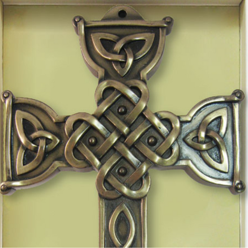 CS-0084 -8 Bronze Plated Celtic Love Cross Plaque ShamrockGift.com