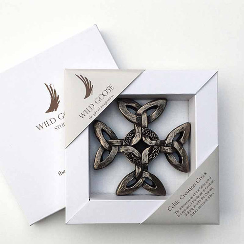 WIld Goose Studio Export Ltd Celtic Creation Bronzed Wall Cross 96BBZ ShamrockGift.com