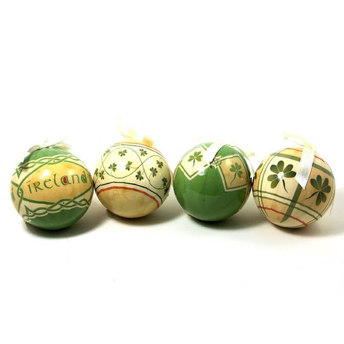 G074G-4 Set of 4 Irish Emblem Baubles Shop online on ShamrockGift.com