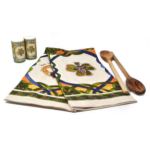 Royal Tara Two Pack Tea Towel Set Irish Blessing & Emblems of Ireland CL-73-40 ShamrockGift.com