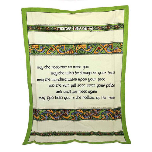 Two Pack Tea Towel Set Irish Blessing & Emblems of Ireland Designed