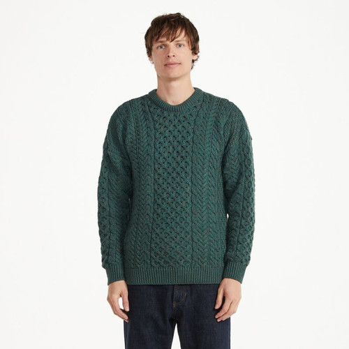 A8023-206 Irish Men's Crew Neck Sweater Green ShamrockGift.com