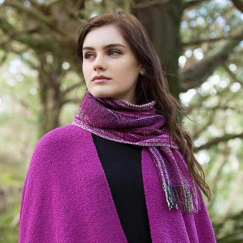 Muckross Weaving Skellig V89 Pink Scarf ShamrockGift.com