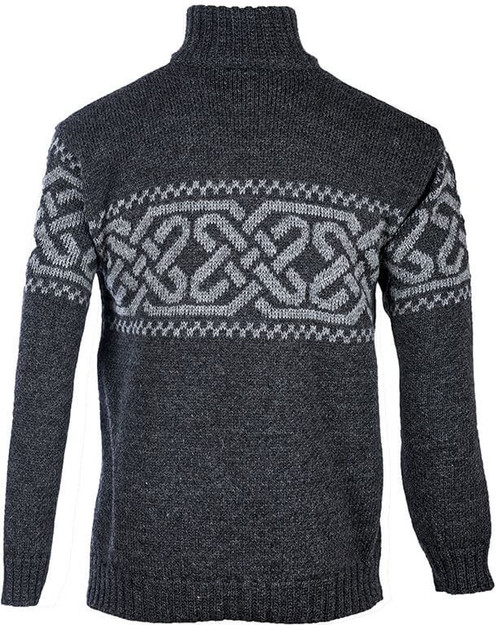 Aran Woollen Mills Celtic Wool Troyer Sweater Garment A271 Charcoal ShamrockGift.com