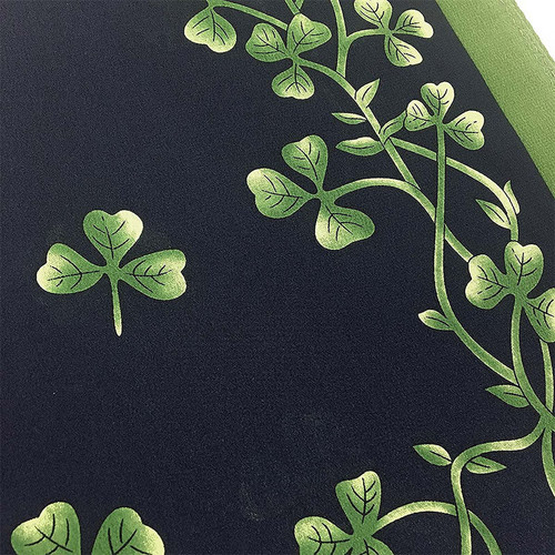 PF5001 Ladies Irish Shamrock Silk Scarf Closeup View Shamrockgift.com