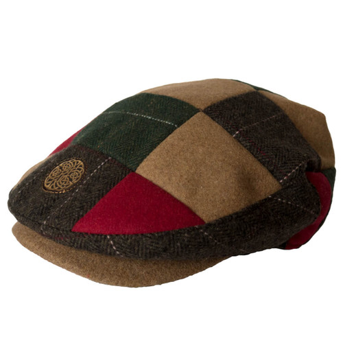 Patrick Francis Book of Kells Muti Tweed Patch Flat Cap BK9038 ShamrockGift.com