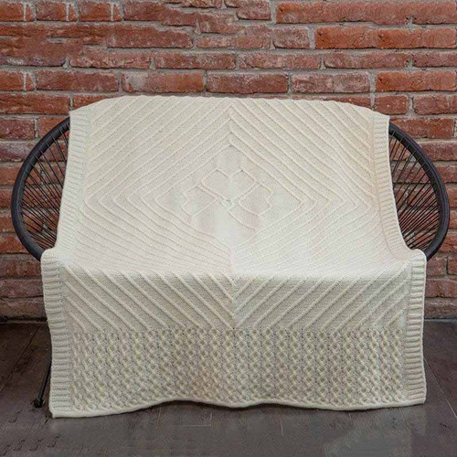 SAOL Merino Wool Throw MT123 Natural ShamrockGift.com