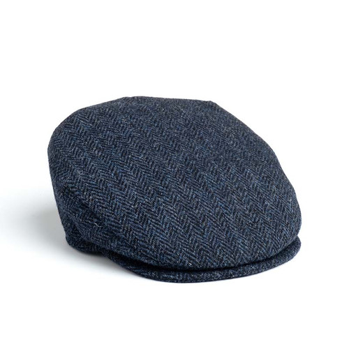 Hanna Hats Irish Tweed Vintage Cap Herringbone Blue Herringbone ShamrockGift.com