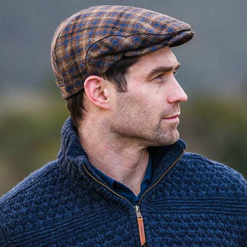 MWTRIN341 Brown Irish Donegal Cap Shamrockgift.com