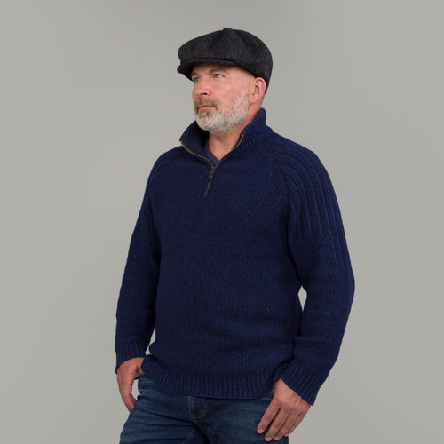 Hanna Hats Eight Piece Cap Tweed Charcoal  ShamrockGift.com