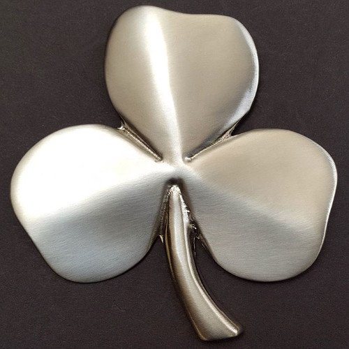 Robert Emmet Company Shamrock Wall Hanging Satin Nickel Silver with Irish Blessing RE7906-S Shamrockgift.com