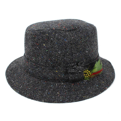 Hanna Hats Tweed Walking Hat  832-411 Dark Grey ShamrockGift.com