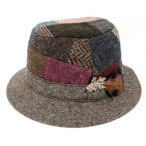 Hanna Hats Walking Irish Hat Patchwork Tweed 831-Patch ShamrockGift.com