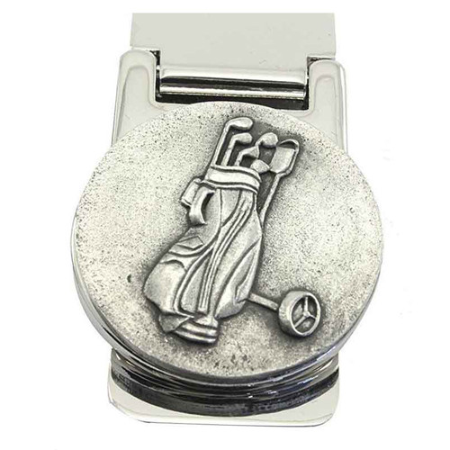 Irish Money Clip Golf Bag Stainless Steel & Pewter P103GolfBag ShamrockGift.com