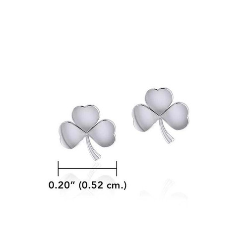 GS-TEGR018089-set Silver Shamrock Stud Earrings ShamrockGift.com