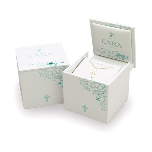 Communion Pearl Stud Earrings with Trinity Knot Shape Design ShamrockGift.com