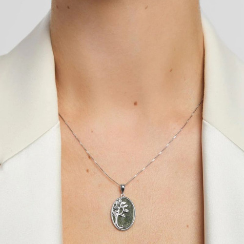 S46026 Sterling Silver Marble Tree of Life Pendant ShamrockGift.com