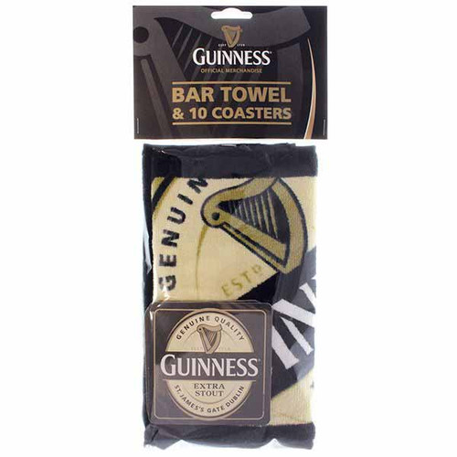 Guinness Bar Towel and Coaster Set GNS146 ShamrockGift.com