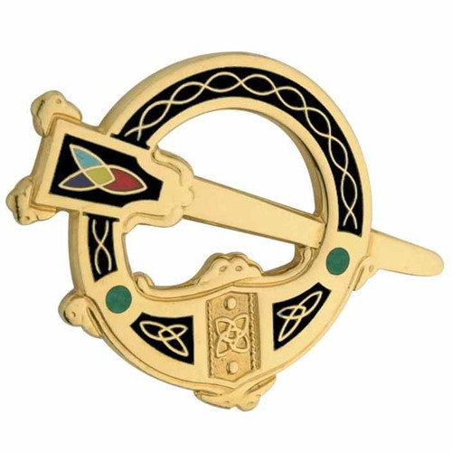 Solvar Gold Plated Black Tara Brooch TG1038/BK ShamrockGift.com