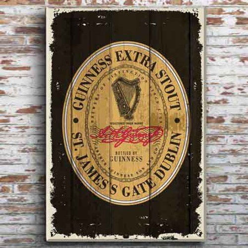 Guinness Nostalgic Wooden Sign-Heritage Label GNS5456 ShamrockGift.com
