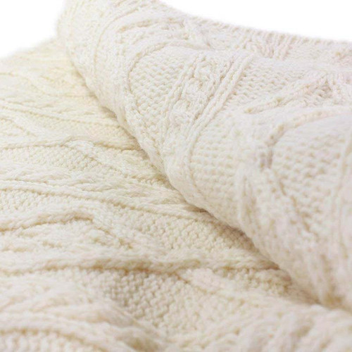 Traditional Irish Aran Blanket by Carraig Donn A189001-ONE Close Up ShamrockGift.com