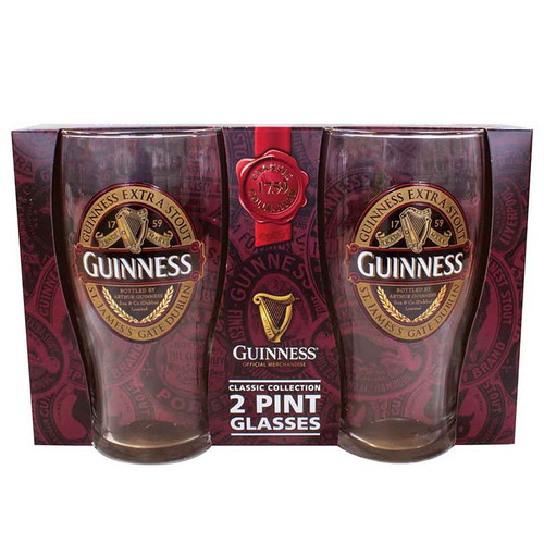 Guinness Ruby Red 2 Pint Glass Pack GNS5600 ShamrockGift.com