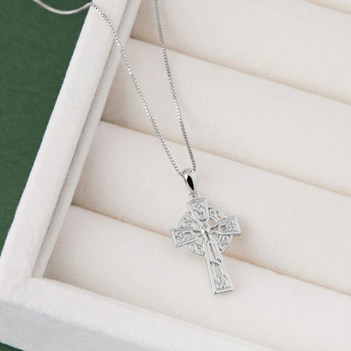 Solvar Sterling Silver Double Sided Celtic Cross S44785 Shamrockgift.com