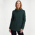 A191-403 Connemara Green Color Merino Wool Roll Neck Irish Sweater Shamrockgift.com